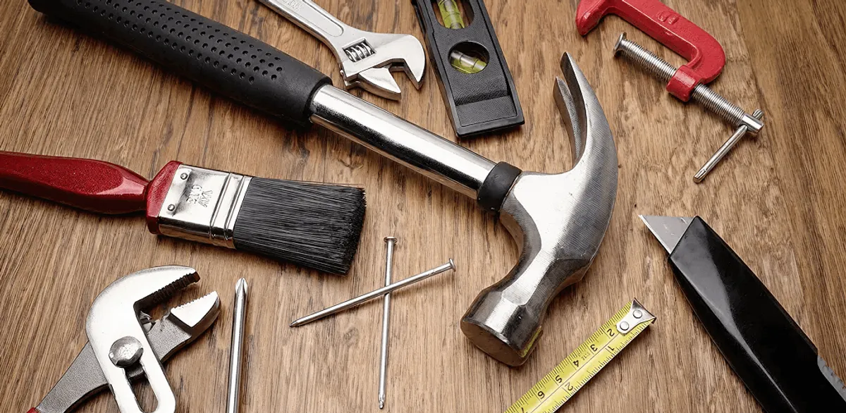 Handyman tools laid out for home repair and maintenance work in Buffalo, NY